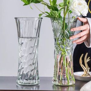特大号大号玻璃花瓶透明水养水竹富贵竹百合水培花瓶客厅插花摆件