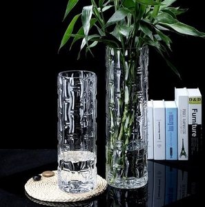 圆客厅花瓶特大厘米。造型饰现代款口落地玻璃大号厚U重透明超大4