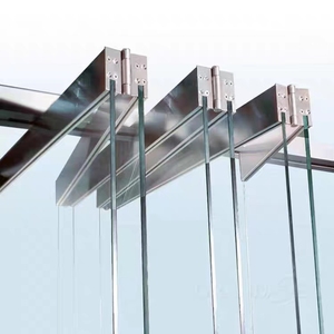 无框玻璃折叠门吊夹门铝合金钢化玻璃阳台咖啡店吊轨无地轨推厂家