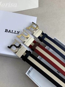 法国 巴利/BALLY 男士商务牛皮经典款银B扣百搭双面皮带腰带