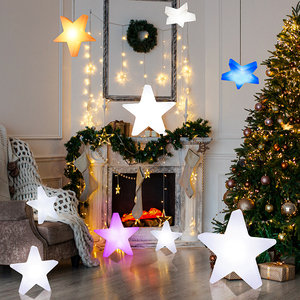 圣诞LED五角星灯橱窗美陈装饰挂件节日彩灯户外庭院氛围灯星星灯