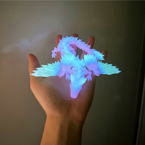 3d打印龙小飞龙带翅膀玩具关节大号夜光龙立体水晶模型发光宝石龙