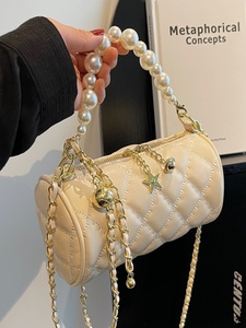 小ck今年流行小众设计包包2024新款女包百搭珍珠链条斜挎包圆筒包
