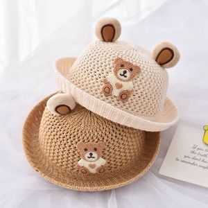 韩系宝宝帽子夏季薄款可爱超萌婴儿草帽6-12个月渔夫帽1岁男孩遮