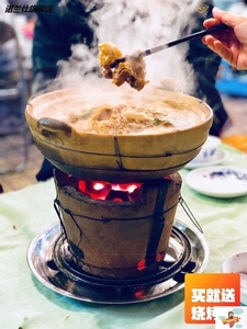 。打边炉炭炉老式陶瓷火炭炉煮茶烧烤小炭炉家用红泥炉炖肉取暖陶