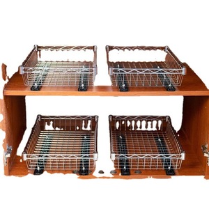 厨房置物架橱柜拉篮蔬菜架收纳层架储物篮衣柜金属抽屉式网架