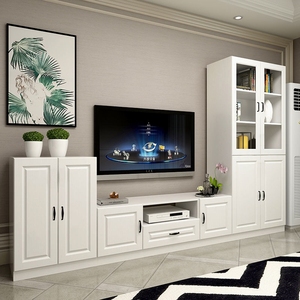 电视柜组合墙柜现代简约小户型高款高柜客厅多功能储物电视背景柜