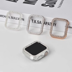 适用AppleWatch带钻保护壳S9苹果ultra手表透明镶双排钻S8边框壳iwatch4/5/6/7/SE代电镀边框半包硬壳表套女