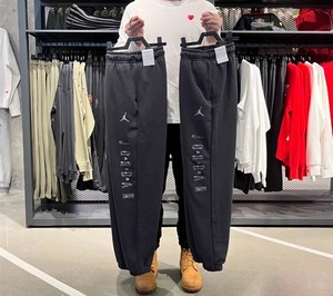 Nike耐克乔丹男子新春运动休闲保暖透气长裤针织纯棉薄绒毛圈卫裤