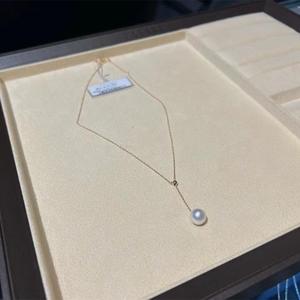日本代购 TASAKI/塔思琦 简约Y字设计7.5mm akoya 海水 珍珠项链