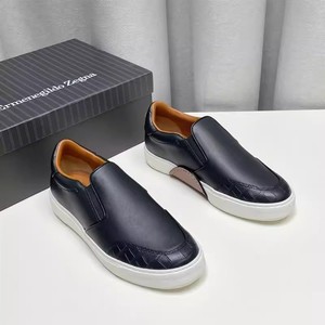 直邮Zegna杰尼亚男新款Couture透气滑板鞋真皮编织套脚乐福鞋