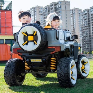 儿童电动汽车四轮驱动超大越野车双人宝宝小孩遥控玩具车可坐大人
