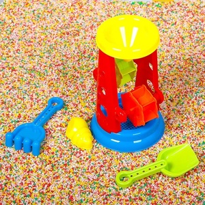 新疆包邮彩石沙子儿童沙滩玩具沙五彩石决明子室内挖沙玩套装