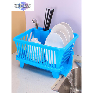 筷子捅碗架厨房带沥水碗筷收纳盒滤水篮大容量带塑料收纳架置物架