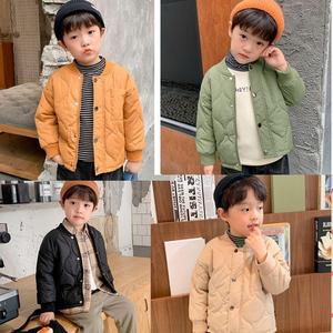 韩版男童装加棉小外套秋冬宝宝夹棉儿童上衣保暖中小童时尚2021年