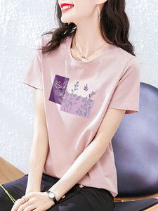 阿迪达斯短袖t恤女装宽松韩版粉色半袖衫夏装2024年新款夏季上衣