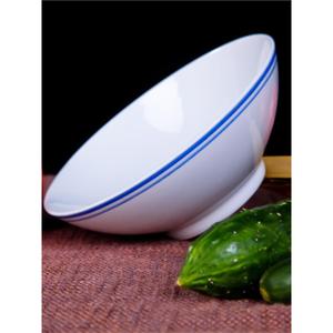 老式碗家用传统土碗怀旧粗瓷蓝边碗粗陶粥碗早餐碗商用拉面中国风