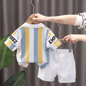 韩系男童夏装套装2024夏季新款1-3岁4儿童洋气宝宝POLO衫短袖两件
