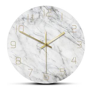 大理石挂钟亚克力材质时钟客厅装饰数字钟表厂家直供现货钟定做