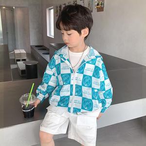 巴拉bala韩系儿童衣2022新款男童服长袖长款薄款外套防紫外线透气