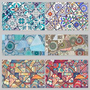 抽象几何传统花砖花纹地毯地砖背景图案EPS矢量素材