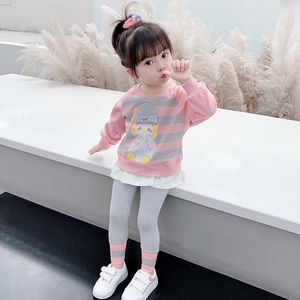 韩系童装2024年新款春秋季女童洋气卫衣两件套儿童韩版小童套装女