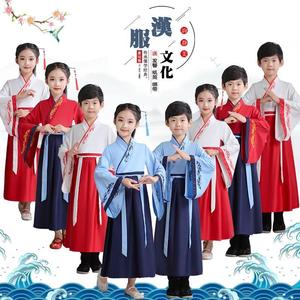 古儿童装汉服男童国学服中国风小学生汉服女童演出服唐诗朗诵书童