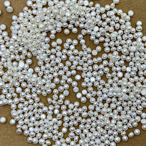 高品质天然小面包珠珍珠/半圆珍珠颗粒,圆,强光,表面干净,2-5mm