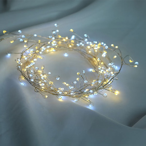 双色灯串冷光暖光变换插电星星灯满天星圣诞造型铜丝铜线灯