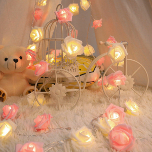 室内求婚表白布置创意用品浪漫房间灯带网红灯装饰仿真玫瑰彩灯