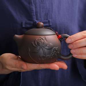 建水紫陶茶壶纯手工紫砂西施壶大容量泡茶壶家用茶具套装仿古单壶