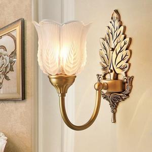美式壁灯全铜客厅背景墙体灯卧室床头法式田园复古创意造型灯具