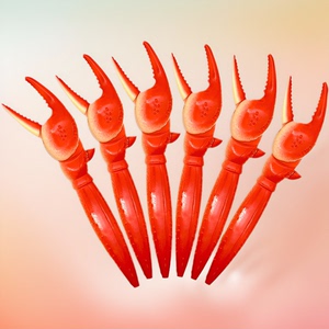橘色趣味龙虾爪子圆珠笔可爱创意韩国个性螃蟹夹子钳子笔文具玩具