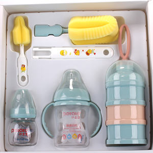小土豆玻璃奶瓶新生儿宝宝喝奶水重力球吸管礼盒套装0-3岁宽口径