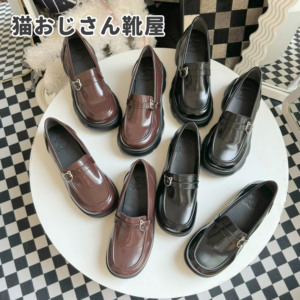 【夏日限定】猫叔鞋铺新款原创正品COS增高圆头JK中跟厚底制服鞋