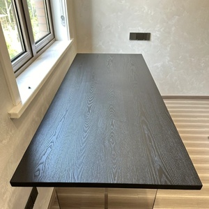 炭化黑色实木大板白蜡木茶桌面原木书餐桌板榆木岛台松木台面定制