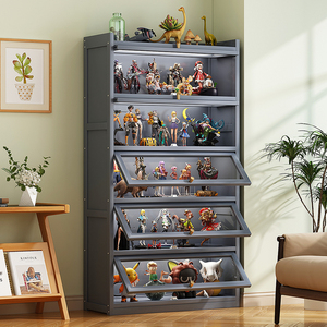 IKEA宜家乐高展示柜礼品货架防尘小型家用透明非玻璃柜收纳玩具展