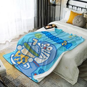 哆啦A梦叮当猫法兰绒毛毯儿童午睡毯空调毯学生宿舍床单铺床毯子