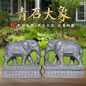 石雕大象一对天然汉白玉青石头石象庭院家用门口招财摆件大象石雕