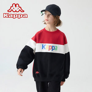 Kappa Kids童装卫衣23秋冬新款童装休闲宽松男童上衣百搭女童卫衣