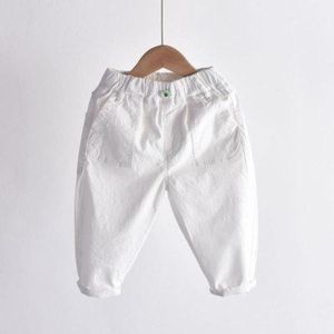 巴拉巴柆儿童白色裤子春秋款小童洋气休闲裤外穿春天薄款宝宝长裤