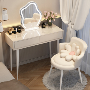 IKEA宜家侘寂风梳妆台现代简约主卧室网红小户型化妆桌柜法式奶油