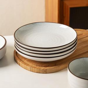 ijarl亿嘉日式家用陶瓷鱼盘子创意复古菜盘情侣西餐牛排盘餐厅用