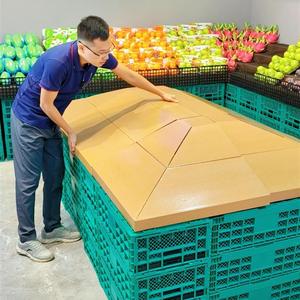 水果店陈列假底斜坡纸板货架可移动超市便携展示架纸质中岛轻便