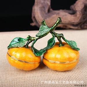 金属珐琅彩景区热卖的工艺品创意家居橘子小摆件会销礼品