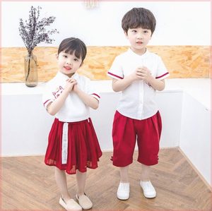 童装儿童汉服短袖套装裙小学生中国风夏季古装小男女孩子衣服唐装