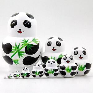 中式手工绘制俄罗斯套娃10层正版熊猫创意摆件叠叠乐婴儿儿童玩具