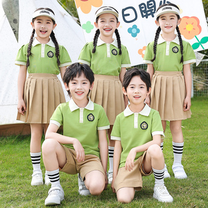 夏季六一儿童演出服舞蹈服小学生夏款纯棉服装幼儿园毕业照表演服