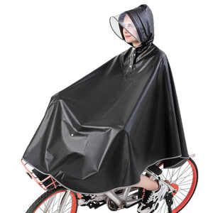 提花加厚面料雨衣电动自行车雨披学生成人雨衣加大时尚双帽防暴雨