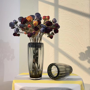 流金岁月玻璃花瓶高档轻奢欧式创意简约水养培插花鲜花客厅餐桌